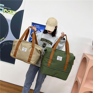 Sac de voyage unisexe à <span class=keywords><strong>fermeture</strong></span> <span class=keywords><strong>éclair</strong></span>, grande capacité, avec compartiment pour trolley, sac de sport imperméable en Oxford, sac à bagages étanche - Product Image 5