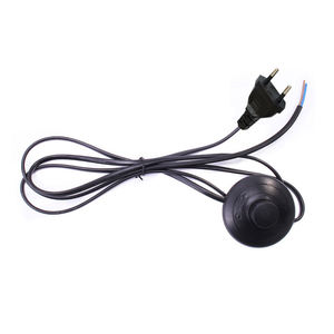 Cordon d'alimentation marche/arrêt de 1.8m avec câbles 2Pin prise EU/US pédale interrupteur fils d'extension couleur noire pour bricolage LED suspension lampadaire - Product Image 1
