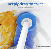 Tête de rechange pour brosse de toilette en plastique jetable, antibactérienne, rechargeable, tampon de nettoyage à usage domestique