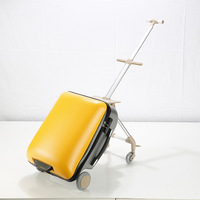 Valise à roulettes 2-en-1 pour enfants 20 pouces avec siège enfant, bagage de voyage, poussette bébé, chariot étudiant, boîte à jouets