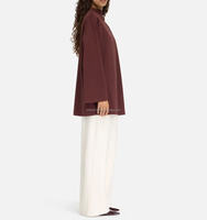 T-shirt Willson Essential élégant à col rond, grande taille, 100 % coton, coupe décontractée, style modeste pour les filles portant le hijab, printemps-été, maxi
