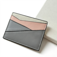 Portefeuille minimaliste en cuir véritable BEST Slim avec blocage RFID pour cartes de crédit et d'identité, porte-passeport, avec logo métallique
