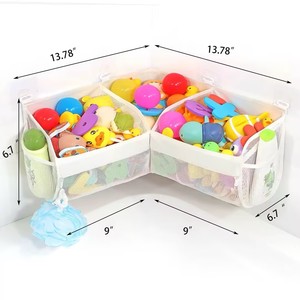 Ensemble de sacs de rangement pliables transparents pour salle de bain, organisateur d'angle pour enfants, design gain de place - Product Image 2