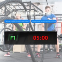 Chronomètre de fitness en alliage d'aluminium de haute qualité avec affichage LED à 6 chiffres de 1,5 pouce, compte à rebours positif pour entraînement de boxe et intervalles