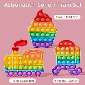 Jouet sensoriel <span class=keywords><strong>Pop</strong></span> <span class=keywords><strong>It</strong></span> anti-stress pour enfants, motif arc-en-ciel, type 'Mouse Slayer Pioneer', pour la relaxation mère-enfant - Product Image 6