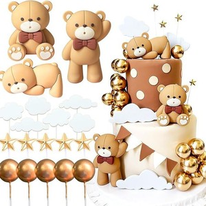 อุปกรณ์ตกแต่งเค้กบอลลูนรูปหมีสีน้ำตาลสำหรับงานปาร์ตี้เด็ก คริสต์มาส และงานรับปริญญา - Product Image 1