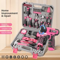 Perceuse-visseuse électrique au lithium 8V, ensemble d'outils multifonctionnels pour la maison de 129 pièces avec étui rigide, fonctionnement manuel