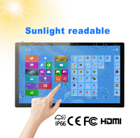 PC industriel embarqué tout-en-un étanche IP69K en acier inoxydable 21,5 pouces avec écran tactile capacitif I5 I7 et RS232 pour salle blanche