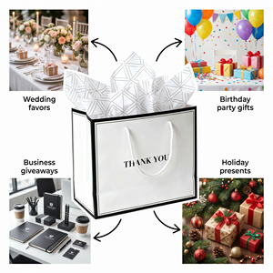 FB11 Sacs cadeaux de remerciement avec poignées Sacs en papier Sac de <span class=keywords><strong>bienvenue</strong></span> de mariage pour commerce de détail - Product Image 4