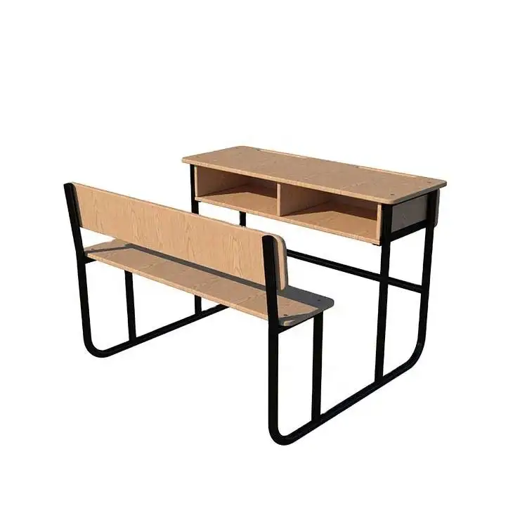 China Supplier Cheap School Bench Desk And Chair Classroom Furniture Double Seater School Bench For India