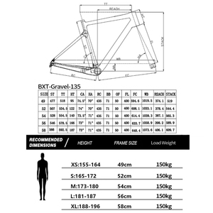 Bicicleta de grava de carbono BXT, fibra de carbono, Cable oculto completo, freno de disco de enrutamiento, colgador UDH, bicicleta de carretera, Grupo GRX RX810 - Product Image 2