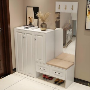 Mueble <span class=keywords><strong>de</strong></span> <span class=keywords><strong>Entrada</strong></span> <span class=keywords><strong>de</strong></span> Diseño <span class=keywords><strong>de</strong></span> Mimbre, Zapatero Moderno <span class=keywords><strong>de</strong></span> Madera con Gran Capacidad <span class=keywords><strong>de</strong></span> Almacenamiento y Asiento - Product Image 1