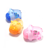 Haute qualité mignon hippopotame animal sacapuntas impression de logo personnalisé marque privée portable dessin animé manuel taille-crayon
