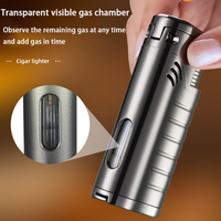 Briquet torche triple jet DEBANG avec perforateur, allumage turbo, en alliage de zinc, rechargeable au gaz, logo personnalisé, haute qualité, pour affaires