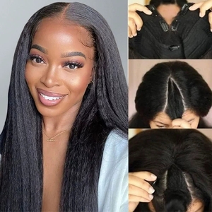 Perruque V-Part en <span class=keywords><strong>Cheveux</strong></span> Humains Pas Chère avec Clips, 100% <span class=keywords><strong>Cheveux</strong></span> Humains Brésiliens Vierges, Sans Tissage, Perruques V-Part Frisées Kinky en <span class=keywords><strong>Cheveux</strong></span> Humains - Product Image 4