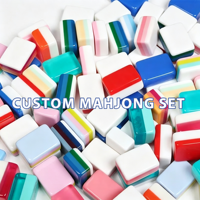Tuiles de mahjong de luxe personnalisées, imprimées et gravées en UV, acrylique, 160 pièces