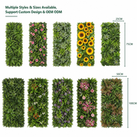 Panneau mural végétal artificiel personnalisé 40x60cm à grandes feuilles mélangées pour décoration intérieure de magasin commercial, jardin domestique, clôture et ornement de fond