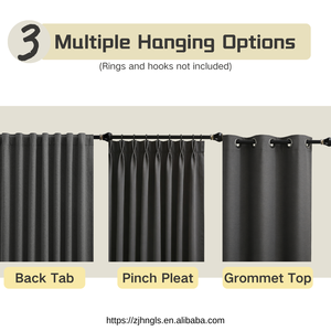 Rideaux occultants modernes en mélange de lin de qualité supérieure pour toutes les saisons, pour une obscurité et une intimité améliorées - Product Image 4
