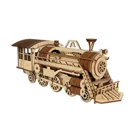 Adult Mechanical DIY Steam Train 3D Wooden Puzzle Adult Assembled Mechanical Model Gift Kids EducationalToy