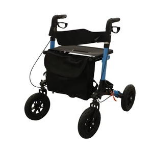 SUNCARE Rollator Walker con asiento 10 ''Ruedas delanteras de goma Diseño compacto plegable para <span class=keywords><strong>personas</strong></span> <span class=keywords><strong>mayores</strong></span> Neumático para el cuidado del hogar - Product Image 1