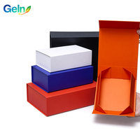 Boîte cadeau pliable en carton rigide noir mat de luxe avec logo personnalisé de qualité supérieure, fermeture magnétique, vide