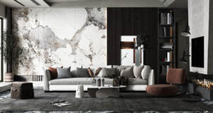 Lastre di Piastrelle in Porcellana Effetto Marmo Bianco Sottile e Grande, Lucide, per Rivestimenti Esterni e Interni, Pietra Sinterizzata - Product Image 3