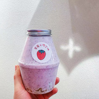 Nouvelles bouteilles créatives en plastique de 16 oz pour yaourt froid, milk-shake, thé glacé, thé boba, et jus – Gobelets jetables