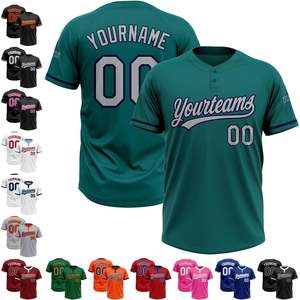 Maillots de softball personnalisés à deux boutons, maillots de baseball personnalisés pour garçons, uniformes de sport respirants en polyester pour hommes, femmes et jeunes ASIN - Product Image 3