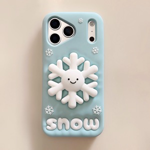 Coque de téléphone antichoc en gel de silicone rétractable avec motif flocon de neige souriant et animal, compatible <span class=keywords><strong>iPhone</strong></span> 17/18 Pro Max - Product Image 5