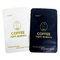 Sachets Doypack Personnalisés Noirs et Blancs en Aluminium Refermables avec Fermeture Éclair Thermoscellable pour Emballage Alimentaire (Café, Thé)