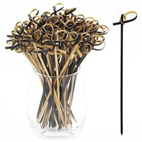 Piques à Fruits en Bambou Jetables, Brochettes en Bois Naturel pour Desserts, Bâtonnets à Collations de 12 cm de Longueur pour Traiteur et Fêtes