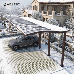 WE LEAD Carport moderne en aluminium avec toit en arche, structure en aluminium thermolaqué, pour un seul véhicule, imperméable, structure extérieure - Product Image 1