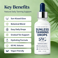 Gouttes autobronzantes de luxe OEM à l'huile de coco et à l'aloe vera pour un éclat naturel et une peau hydratée et radieuse