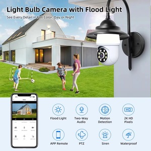 Cámara de seguridad con bombilla inteligente de alta definición, 3MP, 360 grados, con detección de movimiento, almacenamiento dual, cámara IP Survei llance para interiores - Product Image 5