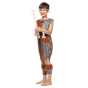 Halloween Carnaval Enfants Imprimé Léopard Savage Jumpsuit Garçons Cosplay Savage Native Costume - Product Image 4