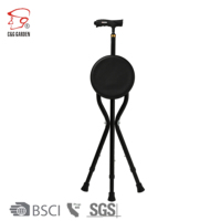 Canne de marche légère électrique pliable pliante à trois jambes avec lampe de poche