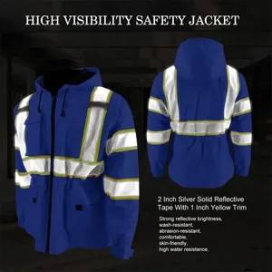 Veste de sécurité haute visibilité réfléchissante imperméable et coupe-vent bleu royal pour femmes SMASYS avec logo personnalisé pour le <span class=keywords><strong>travail</strong></span> nocturne en extérieur - Product Image 2