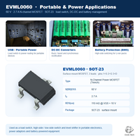 Transistor MOSFET à canal N 60V 2.7A SOT-23, niveau logique, faible RDS(on) 110 mΩ, équivalent IRLML0060 pour convertisseur DC-DC et commande de moteur