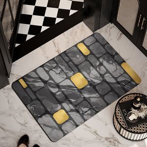 Alfombra de Baño Rectangular de Tierra de Diatomeas Suave, de Secado Rápido, Antideslizante, para Uso Doméstico, Absorbente, con Patrón Abstracto de Cuero - Product Image 2