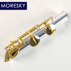 Flûte alto MORESKY 16 trous, clés G, plaqué argent/or, avec deux embouchures - Product Image 4