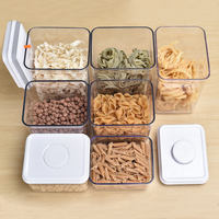 Organisateur de cuisine Récipients en plastique transparent Rectangle-Forme Pop-up Hermétique Stockage des aliments Boîtes scellées Couvercle Multifonctionnel