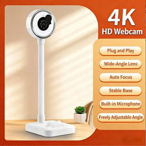 USB <strong>Webcam</strong> with Ring Light Mic Auto-Focus Desktop <strong>Stand</strong> for Video Calls, Online Classes Zoom Meetings - Product Image 6