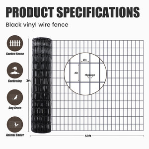High Quality 16GA 1.6mm 2"x3"<b>Mesh</b> Black PVC Coated Welded <b>Mesh</b> <b>Wire</b> Fencing for Pet Animal Cage 4FTX50FT Roll - Product Image 3