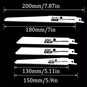 Cuchillas de sierra recíprocas de calidad profesional de 225 mm, 6-10 TPI, para cortar madera y metal, paquete de 10 - Product Image 2