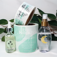 Autocollants personnalisés en vinyle holographique, résistants à l'huile, durables, imperméables, avec logo cosmétique, dorure à chaud, pour shampoing, en rouleau
