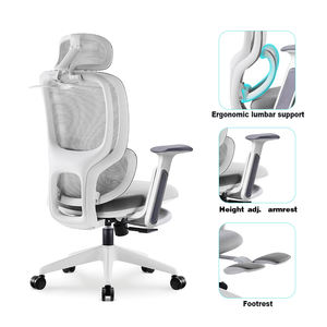 Silla เก้าอี้สำนักงานสำหรับผู้จัดการแบบปรับได้พร้อมที่วางเท้าดีไซน์ทันสมัยผ้าตาข่ายหมุนได้สบายหลังสูง - Product Image 4