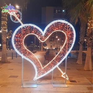 San Valentino a forma di cuore con lettera d'amore Decorazioni di nozze all'aperto luci a motivo a LED - Product Image 3