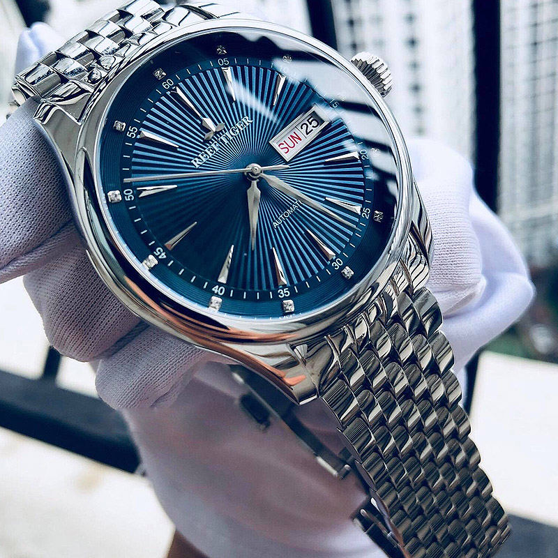 Reef Tiger Classic Luxury Dress Watch for Men - Stainless Steel Bracelet