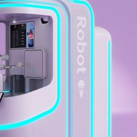 Máquina expendedora de helados robotizada de doble función, máquina para hacer helados suaves, equipo de catering, decoración