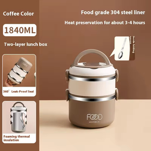 Stainless Steel Portable Insulated Thermal <b>Lunch</b> <b>Box</b> Heatable Leak Proof <b>Stackable</b> Food Container Set for Adults - Product Image 2